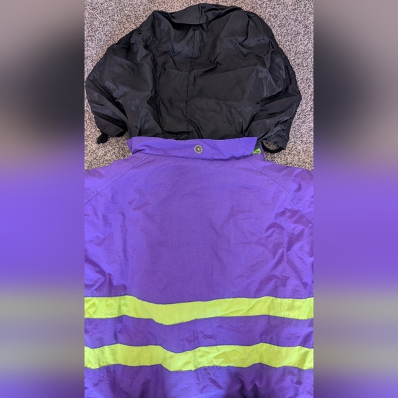 Vtg Retro Expeditions Purple/Green Nylon Colorblock Puffer Jacket Women's Medium - Picture 6 of 10